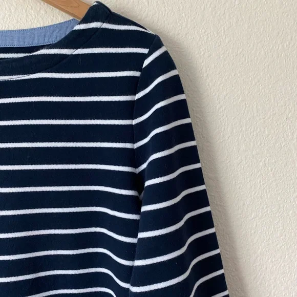 Nautica Women’s Navy & White Striped 3/4 Sleeve Nautical Shirt Size Medium - Picture 6 of 16